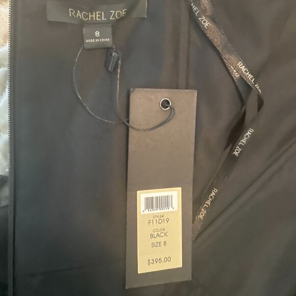 NWT! Rachel Zoe Strapless 100% Silk Black Ruffle Dress (Size 8) - Picture 11 of 16